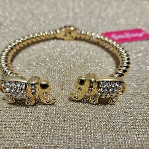 Lilly Pulitzer NWT Gold Elephant Bracelet